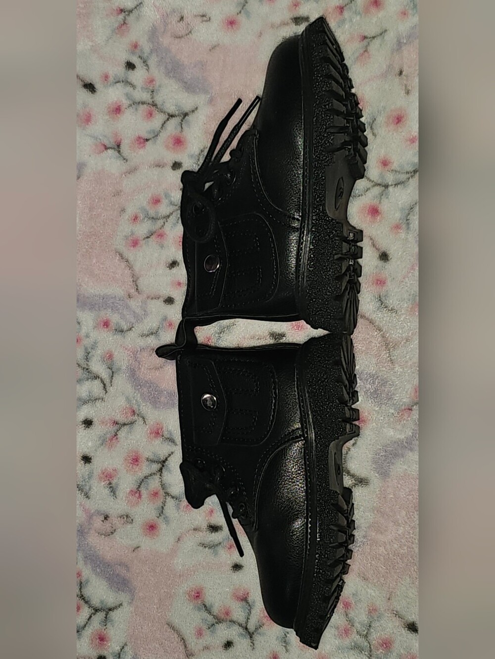 Black Leather Combat Boots